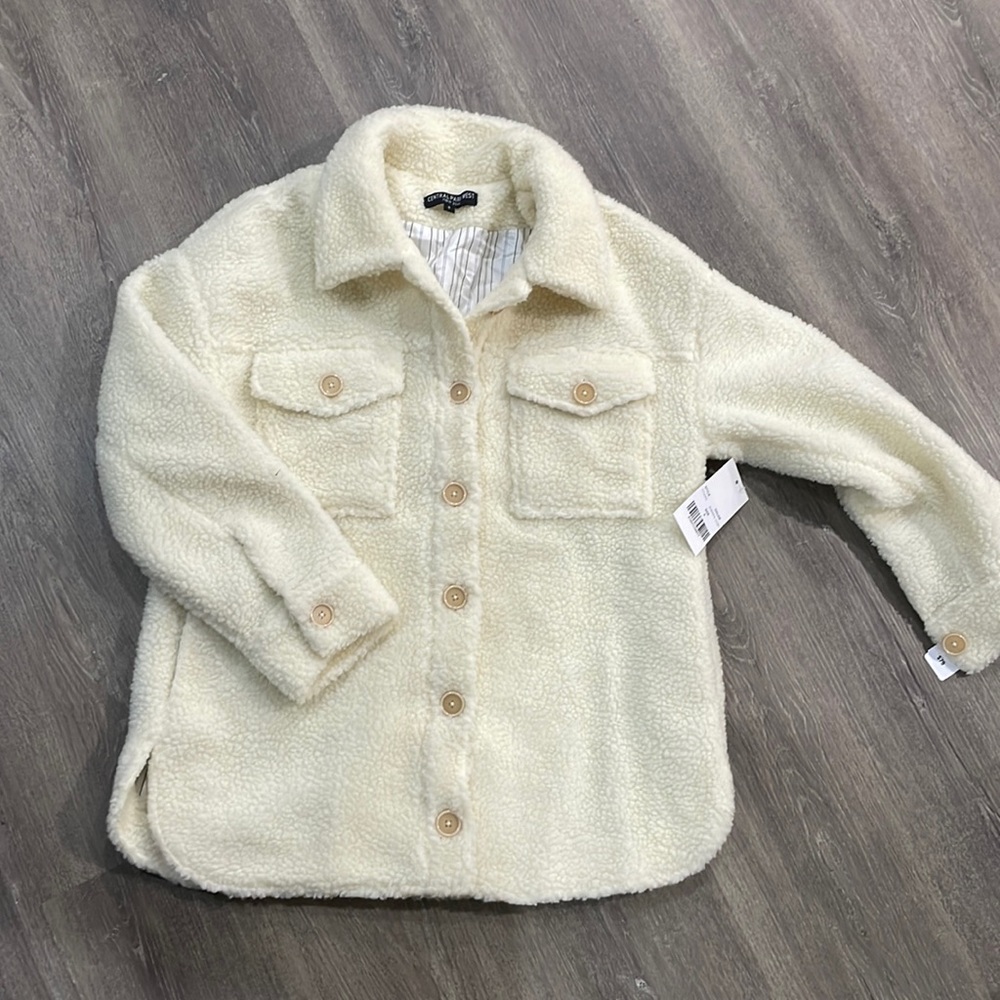 NWT Central Park West NY Sherpa Shacket Sz Small